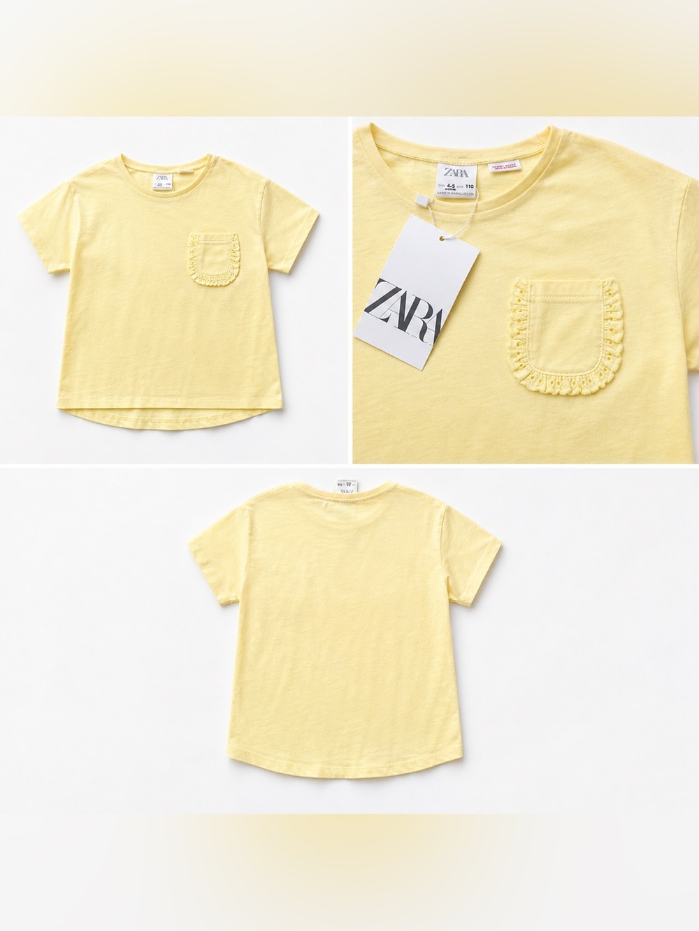 NWT! Zara Lace Pocket Tee